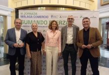 El pasado 25 de octubre, Adolfo Trigueros y José Miguel Aragonés asisten al evento de Málaga Comercio para apoyar al sector.